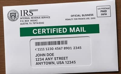 IRS certified letter